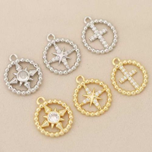 Šatonové mosaz Přívěsky, Kolo, á, DIY & s drahokamu & dutý, více barev na výběr, nikl, olovo a kadmium zdarma, 10PC/Bag, Prodáno By Bag