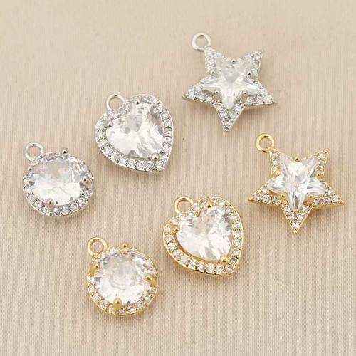 Rhinestone Brass Hängen, Mässing, plated, DIY & med strass, fler färger för val, nickel, bly och kadmium gratis, 10PC/Bag, Säljs av Bag