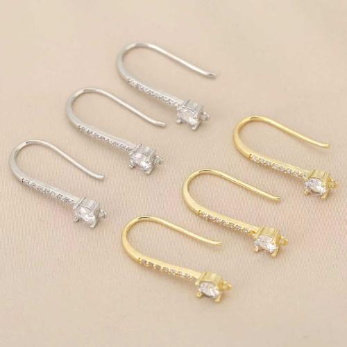 Ορείχαλκος γάντζος Earwire, επιχρυσωμένο, DIY & με στρας, περισσότερα χρώματα για την επιλογή, νικέλιο, μόλυβδο και κάδμιο ελεύθεροι, 10PCs/τσάντα, Sold Με τσάντα