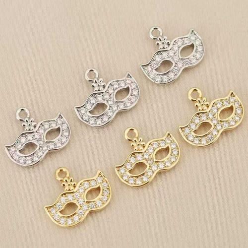 Šatonové mosaz Přívěsky, Maska, á, DIY & s drahokamu, více barev na výběr, nikl, olovo a kadmium zdarma, 10PC/Bag, Prodáno By Bag