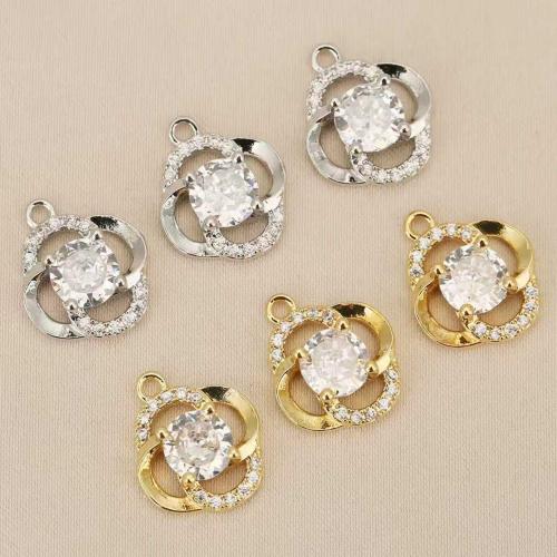 Šatonové mosaz Přívěsky, Květina, á, DIY & s drahokamu & dutý, více barev na výběr, nikl, olovo a kadmium zdarma, 10PC/Bag, Prodáno By Bag