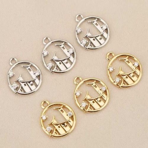 Šatonové mosaz Přívěsky, Kolo, á, DIY & s drahokamu & dutý, více barev na výběr, nikl, olovo a kadmium zdarma, 10PC/Bag, Prodáno By Bag