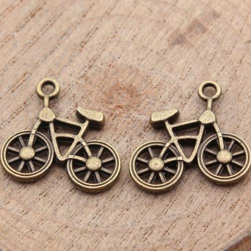 Zinc Alloy Pendants Bike plated DIY antique bronze color Sold By PC