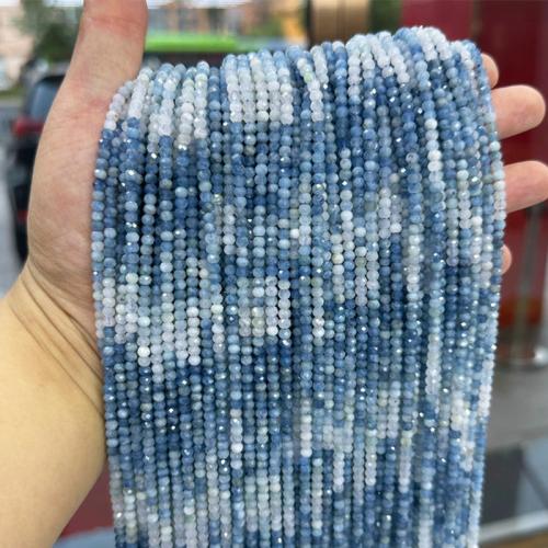 Gemstone Smycken Pärlor, Akvamarin, polerad, DIY & olika storlek för val & fasetterad, Såld Per Ca 38 cm Strand