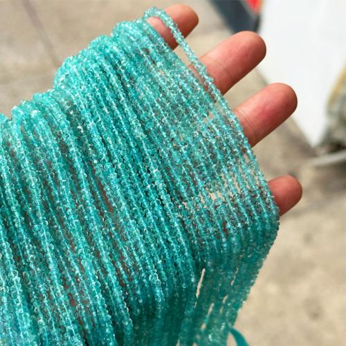 Gemstone Smycken Pärlor, apatiter, naturliga & DIY, ljusblå, 2x4mm, Såld Per Ca 33 cm Strand