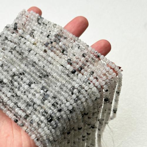 Lila Kalcedon, Vit Kalcedon, Abacus, polerad, naturliga & DIY, fler färger för val, 3x4mm, Såld Per Ca 38 cm Strand