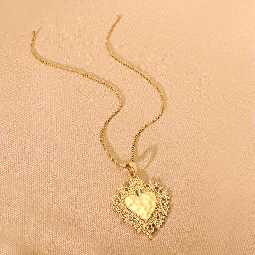 Zink Alloy tröja kedja halsband, Hjärta, guldfärg pläterade, mode smycken, gyllene, Säljs av PC