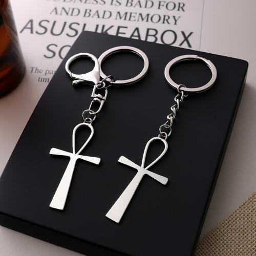 Llaveros, aleación de zinc, Cruces, chapado en color dorado, Joyería, plateado, Vendido por UD