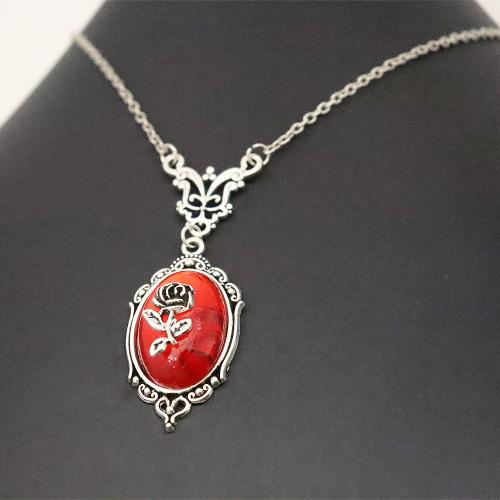 Zink Alloy tröja kedja halsband, med Syntetisk Ädelsten, guldfärg pläterade, mode smycken, fler färger för val, Säljs av PC