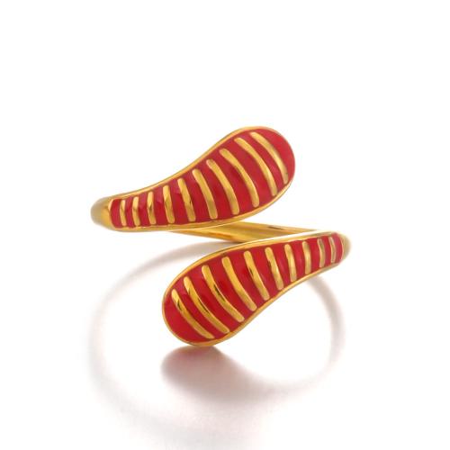 Smalt z nerezové oceli prst prsten, 304 Stainless Steel, barva pozlacený, módní šperky & pro ženy, více barev na výběr, Prodáno By PC