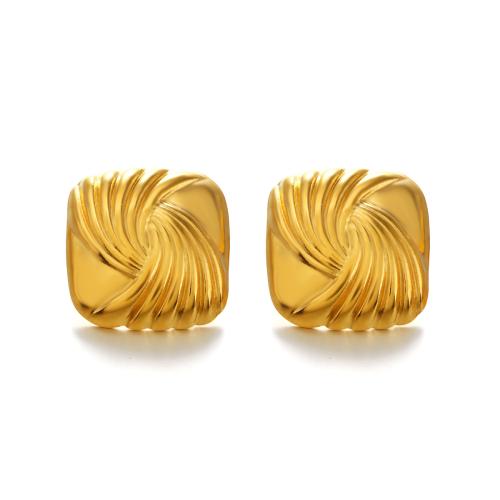 Boucle d'oreille de gaujon en acier inoxydable, Acier inoxydable 304, cadre, Placage, bijoux de mode & pour femme, plus de couleurs à choisir, Vendu par paire