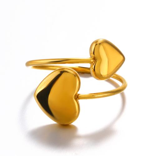 Stainless Steel Finger Ring 304 Stainless Steel 18K gold plated fashion jewelry & hand polished & for woman Sold By PC