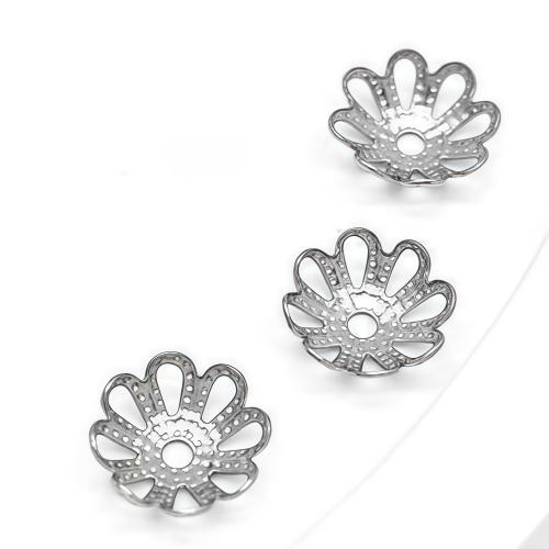 Rostfritt stål Pärlor Keps, 304 rostfritt stål, silver pläterad, DIY, silver, 10PC/Bag, Säljs av Bag