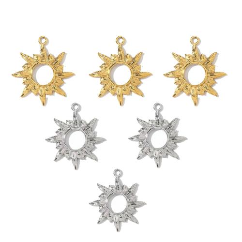 Stainless Steel Pendants 304 Stainless Steel Sun plated DIY & hollow Sold By Bag