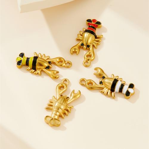 Edelstahl Tieranhänger, 304 Edelstahl, Hummer, plattiert, DIY & Emaille, keine, 10PCs/Tasche, verkauft von Tasche