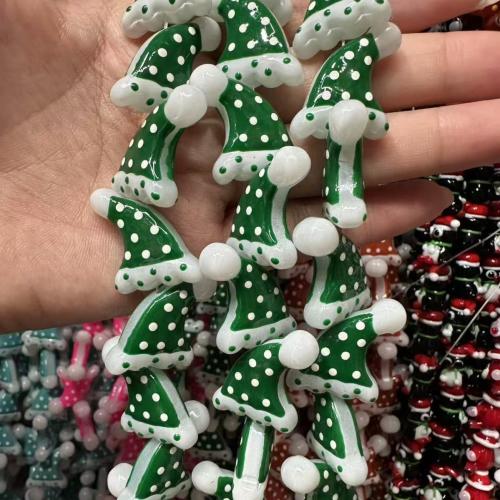 Jul Lamppärlor, Lampwork, Julen hatt, DIY & emalj, fler färger för val, 22x24mm, 20PC/Bag, Säljs av Bag