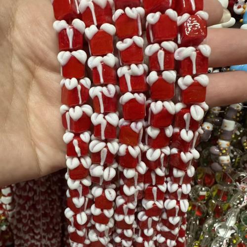 Jul Lamppärlor, Lampwork, gåva form, DIY & emalj, fler färger för val, 16x18mm, 20PC/Bag, Säljs av Bag