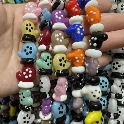 Бисеры в форме рождества, Лэмпворк, Рождественская перчатка, DIY & эмаль, Много цветов для выбора, 15x17mm, 20ПК/сумка, продается сумка