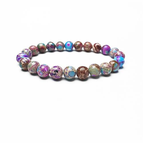 Bracelets de pierres précieuses, Jaspe d'impression, avec Magnésite & Acier inoxydable 304, crane, bijoux de mode, plus de couleurs à choisir, Vendu par PC