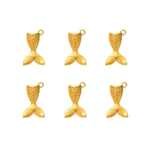 Stainless Steel Pendants 304 Stainless Steel Mermaid tail plated DIY Sold By Bag