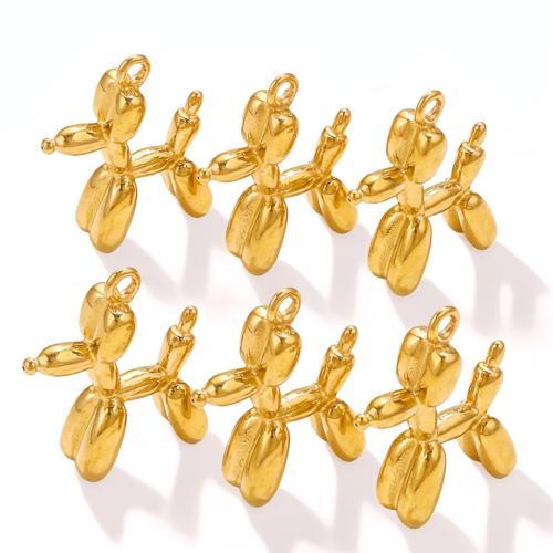 Stainless Steel Animal Pendants 304 Stainless Steel Dog plated DIY Sold By Bag