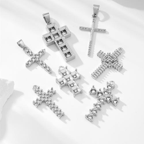 Nerezová ocel Cross Přívěsky, 304 Stainless Steel, Kříž, DIY, více barev na výběr, 10PC/Bag, Prodáno By Bag