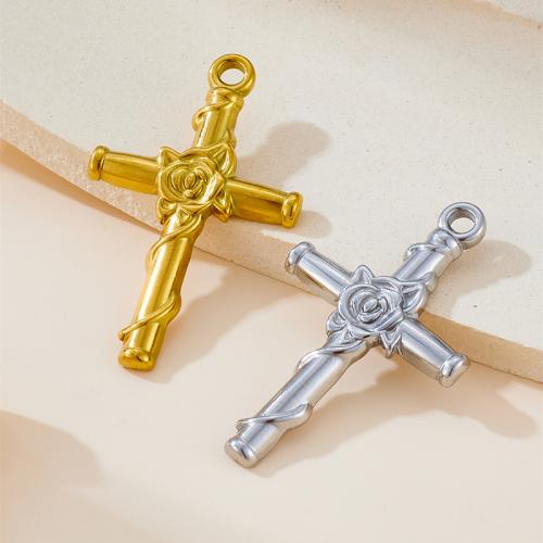 Nerezová ocel Cross Přívěsky, 304 Stainless Steel, Kříž, DIY, více barev na výběr, 10PC/Bag, Prodáno By Bag