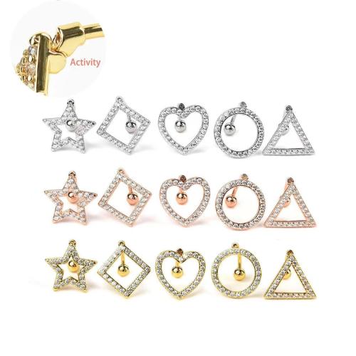 Slitina mědi Piercing do pupíku, á, unisex & různé styly pro výběr & micro vydláždit kubické zirkony, 20mm, Prodáno By PC