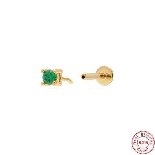 925 sterling silver piercing örhänge, Unisex & olika stilar för val & micro bana cubic zirconia, Säljs av PC