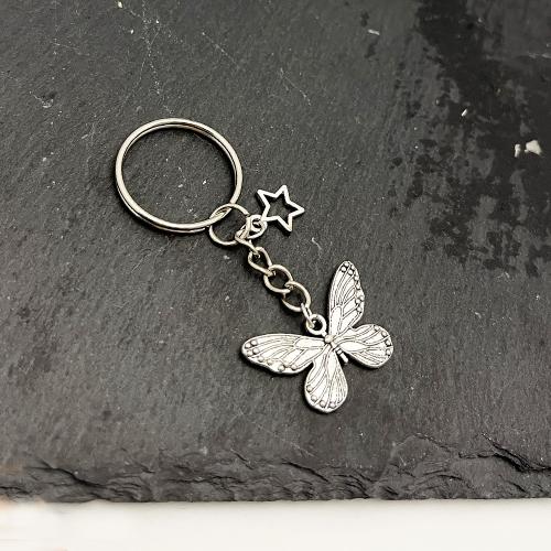 Llaveros, aleación de zinc, Mariposa, chapado en color dorado, Joyería, más colores para la opción, Vendido por UD