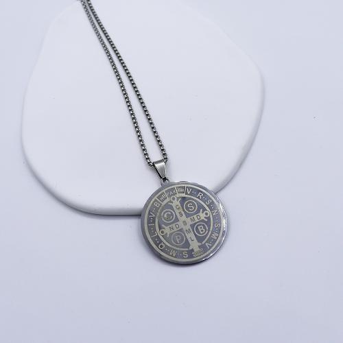 Nerezová ocel šperky náhrdelník, 304 Stainless Steel, barva pozlacený, módní šperky, stříbro, Prodáno By PC