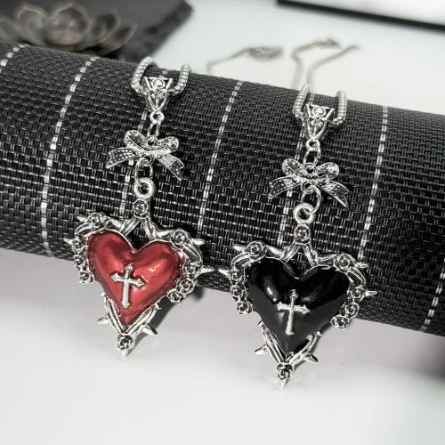 Zink Alloy tröja kedja halsband, Hjärta, guldfärg pläterade, mode smycken & emalj, fler färger för val, Säljs av PC