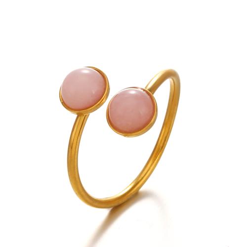 Prst prsten z nerezové oceli, 304 Stainless Steel, s Pryskyřice, 18K pozlacené, módní šperky & pro ženy, více barev na výběr, Prodáno By PC