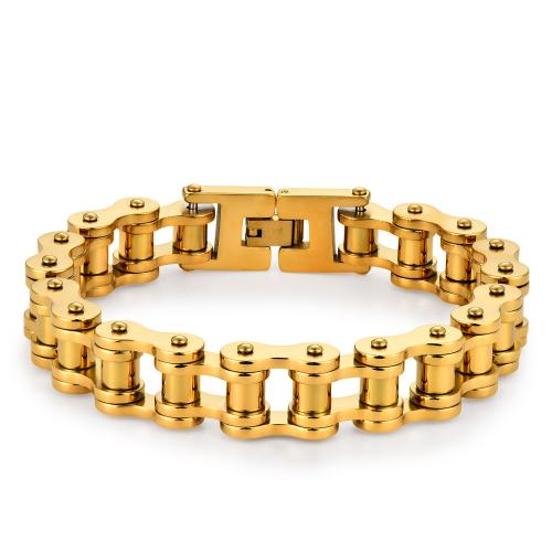 Bijoux bracelet en acier inoxydable, Acier inoxydable 304, Placage, bijoux de mode & pour homme & creux, plus de couleurs à choisir, wide:14mm, Longueur Environ 230 mm, Vendu par PC