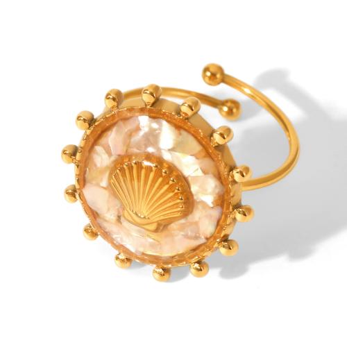 Prst prsten z nerezové oceli, 304 Stainless Steel, s Pryskyřice, 18K pozlacené, módní šperky & různé styly pro výběr & pro ženy, Prodáno By PC