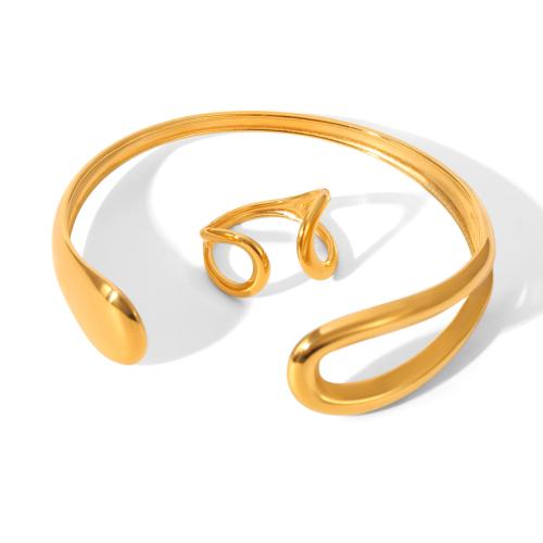 Stainless Steel smycken Ställer, 304 rostfritt stål, plated, olika stilar för val & för kvinna & ihålig, gyllene, Säljs av PC