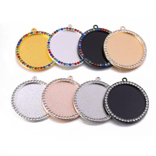 Sinc Alloy siogairlín Cabochon Socrú, Babhta, plátáilte, DIY & le rhinestone, dathanna níos mó le haghaidh rogha, Díolta De réir PC