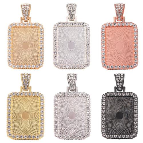 Sinc Alloy siogairlín Cabochon Socrú, Dronuilleog, plátáilte, DIY & le rhinestone, dathanna níos mó le haghaidh rogha, 18x25mm, Díolta De réir PC