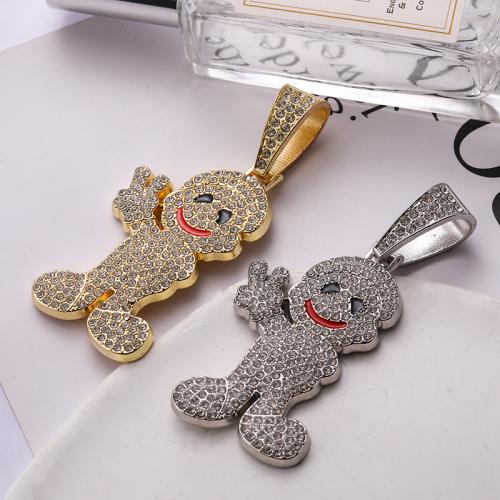 Cynk stopu Rhinestone wisiorki, Stop cynku, Kreskówka, Powlekane, DIY & emalia & z kamieniem, dostępnych więcej kolorów, 58x35mm, sprzedane przez PC