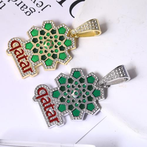 Zinc Alloy Rhinestone Pendants plated DIY & enamel & with rhinestone Sold By PC