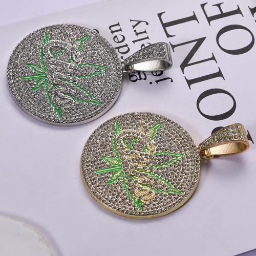 Cynk stopu Rhinestone wisiorki, Stop cynku, Koło, Powlekane, DIY & emalia & z kamieniem, dostępnych więcej kolorów, 61x55mm, sprzedane przez PC