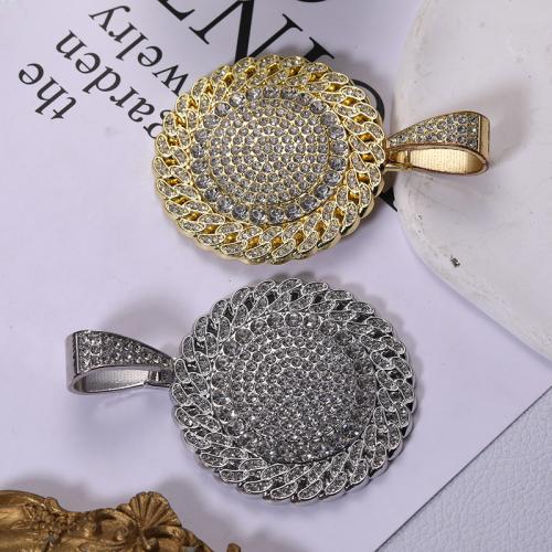 Zink Alloy Rhinestone Hängen, Blomma, plated, DIY & med strass, fler färger för val, 57x53mm, Säljs av PC