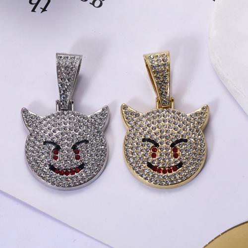 Zink Alloy Rhinestone Hängen, plated, DIY & emalj & med strass, fler färger för val, 37x35mm, Säljs av PC