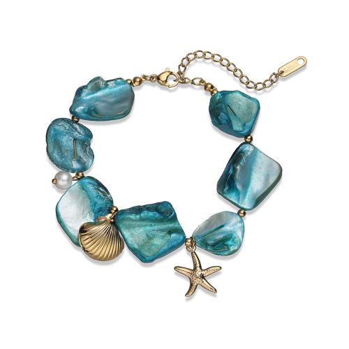 Bhlaosc Jewelry Bracelet, 304 Cruach dhosmálta, le Shell & Pearl Plaisteacha, plátáilte, jewelry faisin & stíleanna éagsúla do rogha & do bhean, Díolta De réir PC