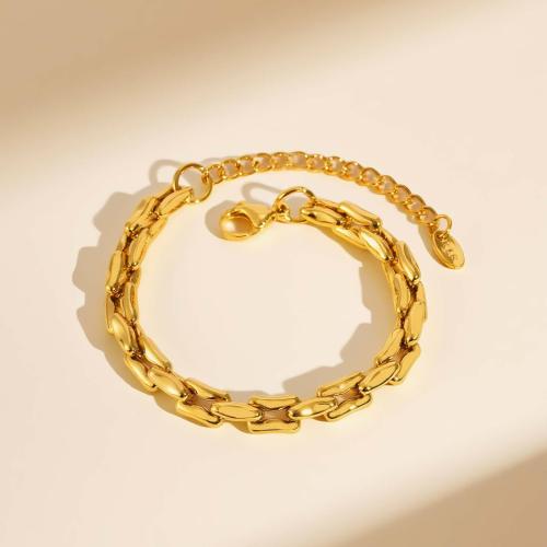 Bijoux bracelet en acier inoxydable, Acier inoxydable 304, Placage de couleur d'or, bijoux de mode & styles différents pour le choix & pour femme, Vendu par PC