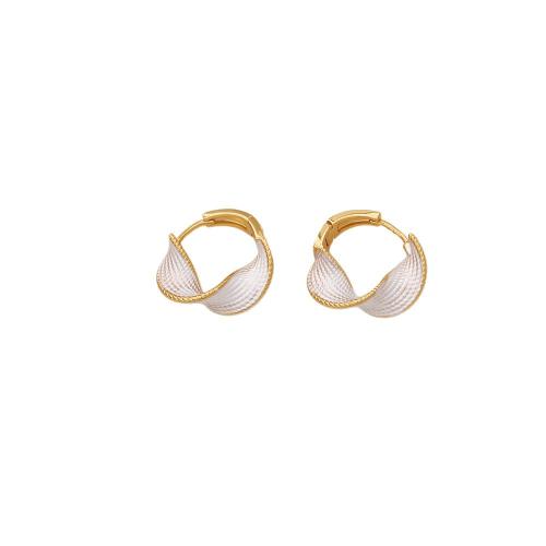 Laiton Leverback boucle d'oreille, Plaqué d'or, bijoux de mode & pour femme & émail, Vendu par paire