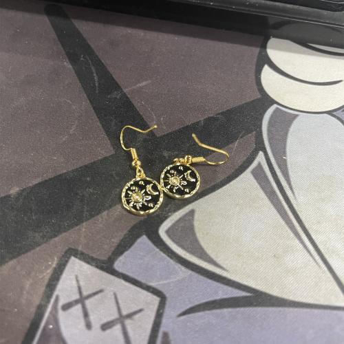 Boucles d'oreilles pendantes en laiton, bijoux de mode & pour femme, 12.70x15x1.93mm, Vendu par paire