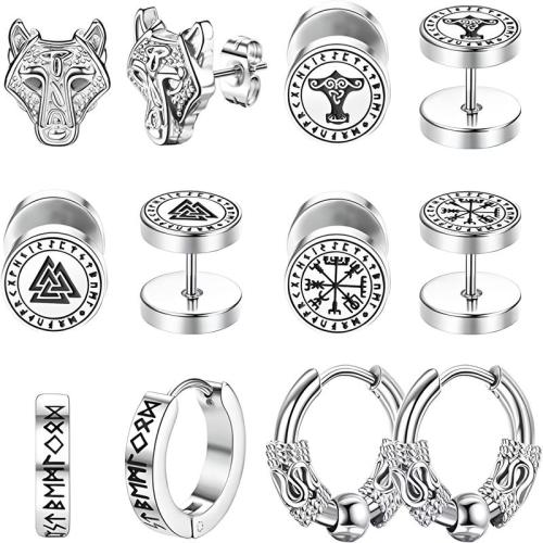 Acier inoxydable 304 Boucles d'oreilles, Placage, bijoux de mode & unisexe, plus de couleurs à choisir, Vendu par fixé