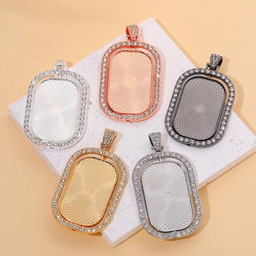 Zink legering hänge Cabochon inställning, Zink Alloy, plated, DIY & med strass, fler färger för val, 23x37mm, Säljs av PC