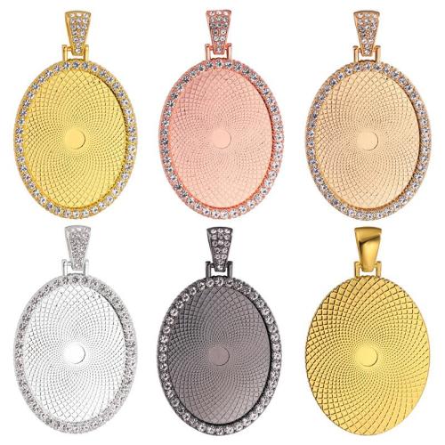 Zink legering hänge Cabochon inställning, Zink Alloy, plated, DIY & med strass, fler färger för val, 20x30mm, Säljs av PC